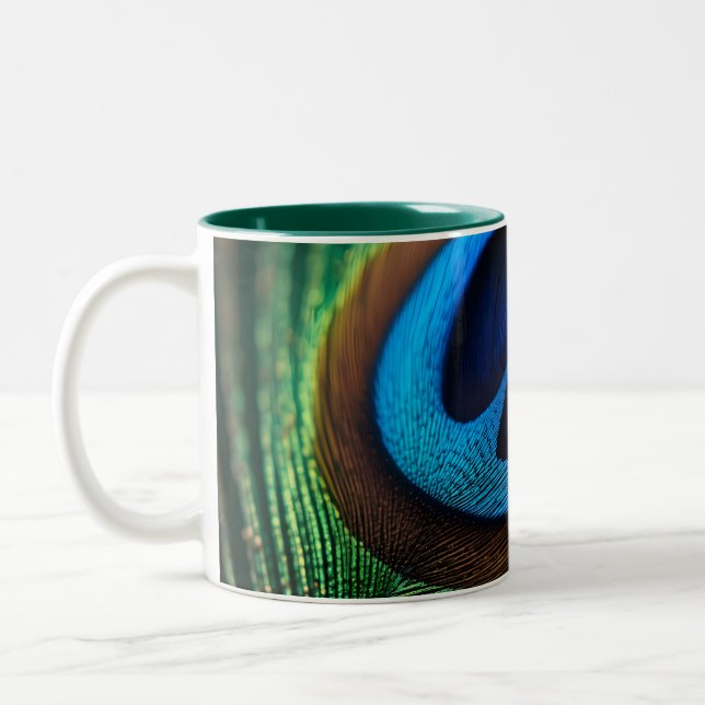 Taza Bicolor Joya del pavo real (Izquierda)