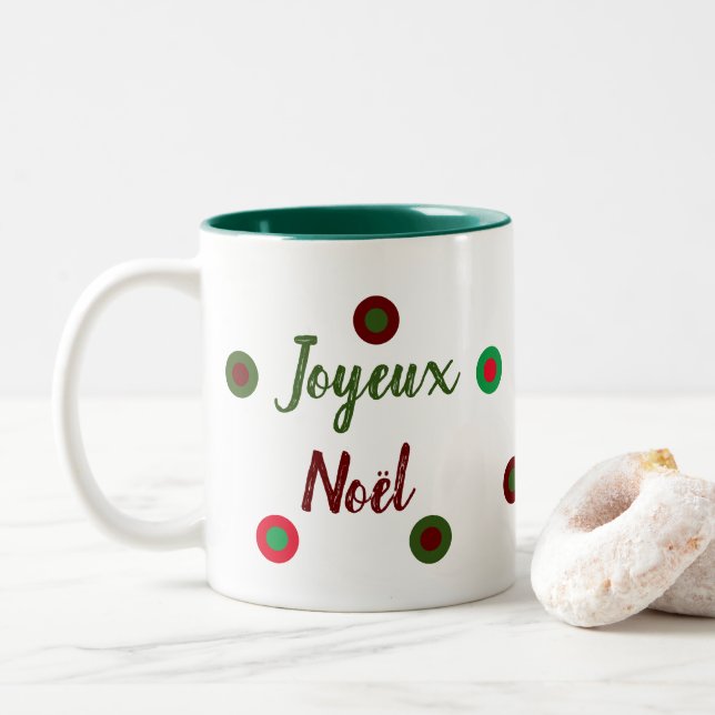Taza Bicolor Joyeux Noël (Con donut)