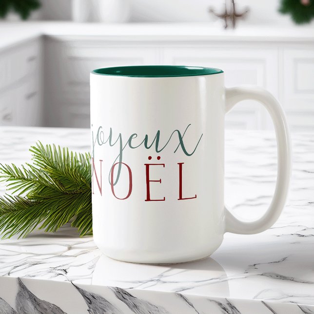 Taza Bicolor Joyeux Noel Holiday (Subido por el creador)