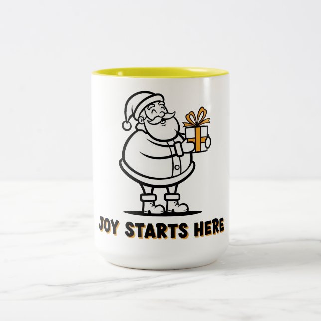 Taza Bicolor Joyful Santa with Gift (Centro)