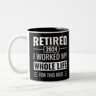 Taza Bicolor Jubilación 2024 Regalos divertidos oficialmente re