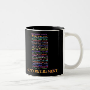 Taza Bicolor Jubilación Anagram Mug