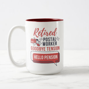 Taza Bicolor Jubilación de trabajador postal Cartero Jubilación