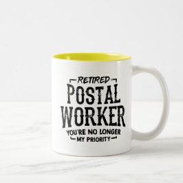 Taza Bicolor Jubilación de trabajador postal Keepsake Mailman F