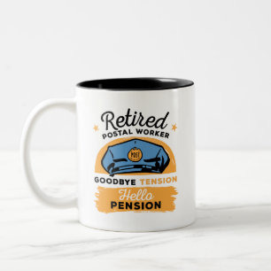 Taza Bicolor Jubilación del trabajador postal adiós tensión hol