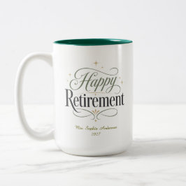 Taza Bicolor Jubilación Feliz Nombre Personalizado
