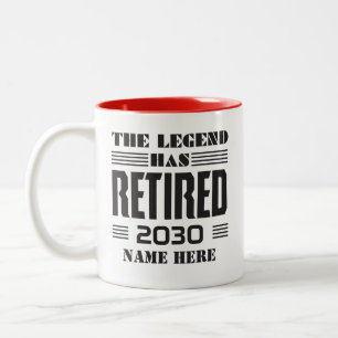 Taza Bicolor Jubilación La leyenda se ha retirado personalizado