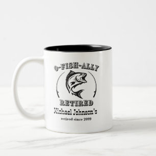 Taza Bicolor Jubilación O-fish aliada pesca divertida
