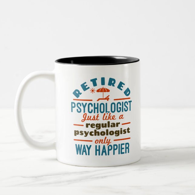 Taza Bicolor Jubilación terapéutica de psicólogo jubilado Happi (Izquierda)