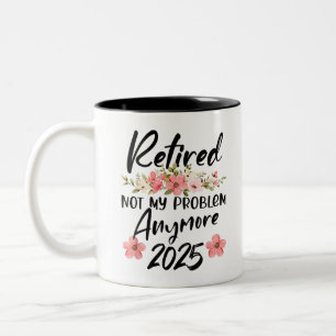 Taza Bicolor Jubilado 2025 Jubilación Hombres Mujeres Humor