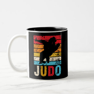 Taza Bicolor Judo Ura Nage Judoka Retro Sunset