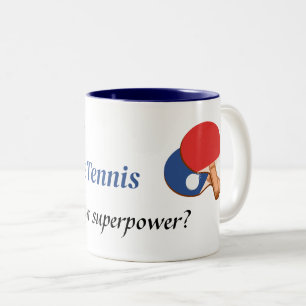 Taza Bicolor Juego al tenis de mesa, superhéroe