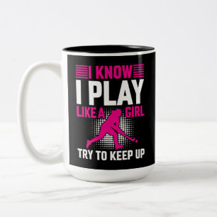 Taza Bicolor Juego de hockey como un Chica