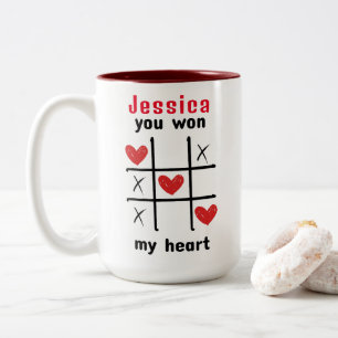 Taza Bicolor Juego de rompecabezas I Ganaste mi corazón