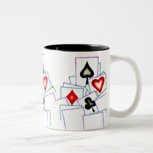 Taza Bicolor Juegos del jugador de tarjeta