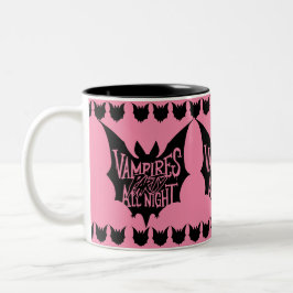 Taza Bicolor Juerga Nocturna: Fiesta de Halloween de los Vampir