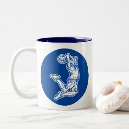 Taza Bicolor Jugador de baloncesto haciendo el diseño de la luz