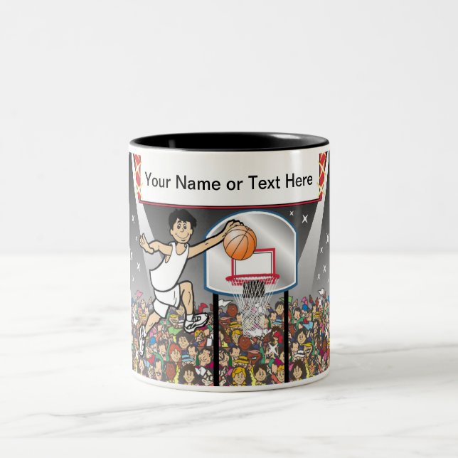 Taza Bicolor Jugador de baloncesto personalizado - Personalizad (Centro)