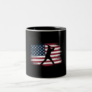 Taza Bicolor Jugador de béisbol Bandera Americana USA Camuflaje