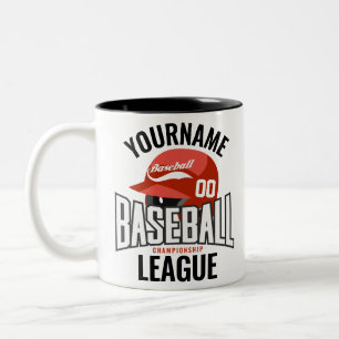 Taza Bicolor Jugador de béisbol personalizado NOMBRE Equipo Cha