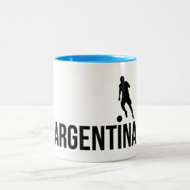 Taza Bicolor Jugador de fútbol de bandera argentina usa el punt