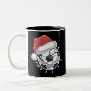 Taza Bicolor Jugador de fútbol de Santa Soccer Ball Sports Navi