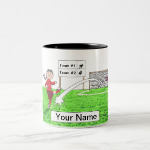Taza Bicolor Jugador de fútbol, mujer - Regalo Personalizado pe