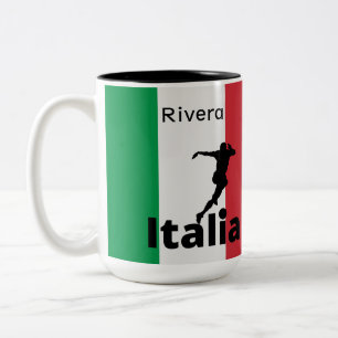 Taza Bicolor Jugador de fútbol, personalizable italiano