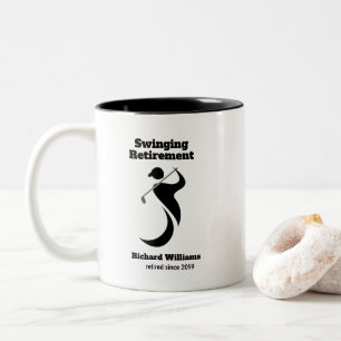 Taza Bicolor Jugador de golf de fiesta de Jubilación balanceánd