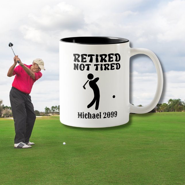 Taza Bicolor Jugador de golf no cansado (Subido por el creador)