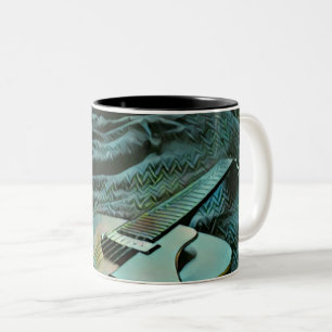 Taza Bicolor Jugador de guitarra acústica