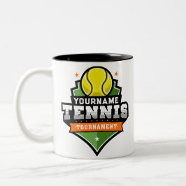 Taza Bicolor Jugador de tenis personalizado NOMBRE Torneo Varsi
