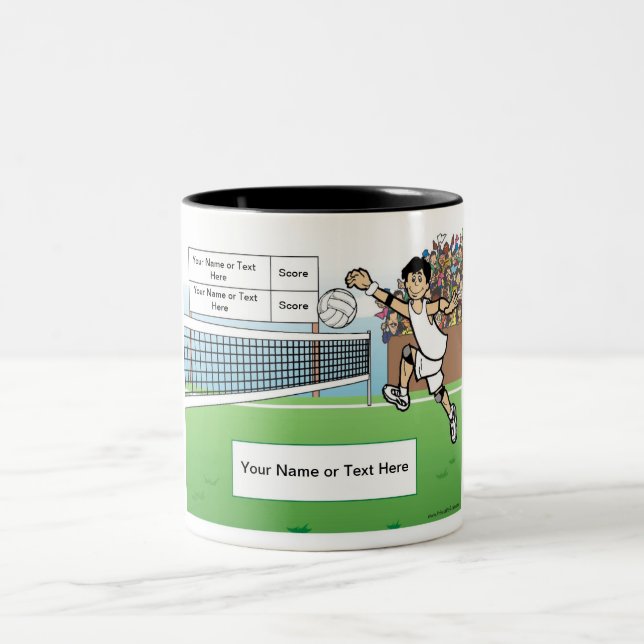 Taza Bicolor Jugador de voleibol personalizado - Personalizado  (Centro)