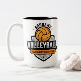 Taza Bicolor Jugador del equipo universitario de voleibol