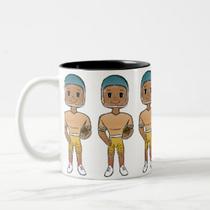Taza Bicolor jugador vintage de fútbol de arco iris retro sombr