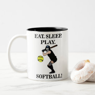 Taza Bicolor Jugadora de Sóftbol