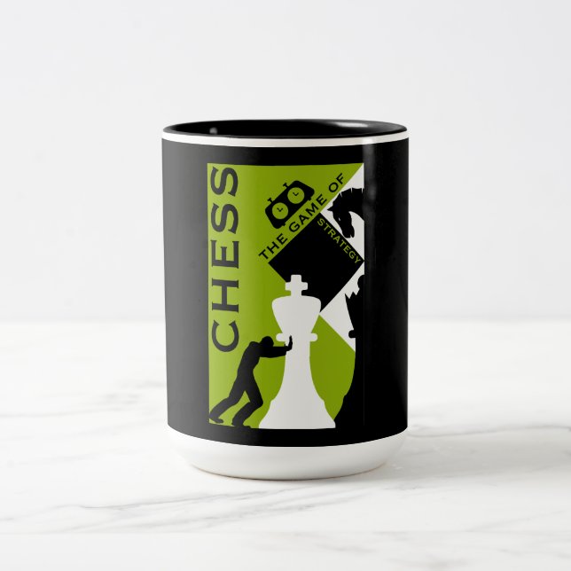 Taza Bicolor Jugadores De Ajedrez (Centro)