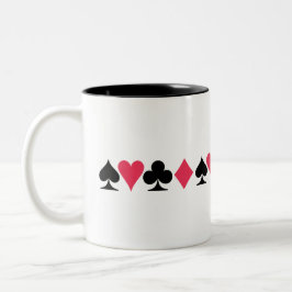 Taza Bicolor Jugando Cards Coffee Mug
