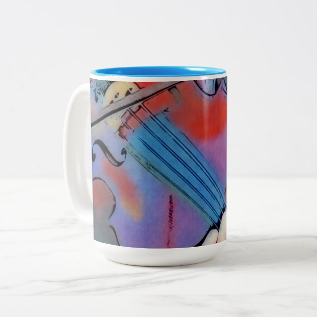 Taza Bicolor Jugando La Mug De La Viola (Anverso izquierdo)
