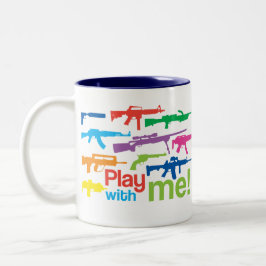 Taza Bicolor Jugar conmigo mugre