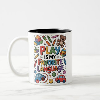 Taza Bicolor Jugar Es Mi Lenguaje Favorito