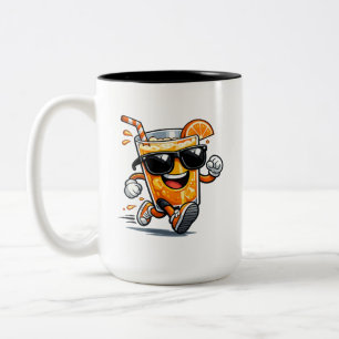 Taza Bicolor Jugo de Naranja Corriendo