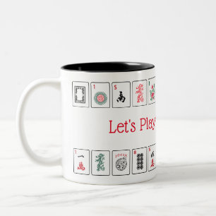 Taza Bicolor Juguemos a Mah Jongg Mug
