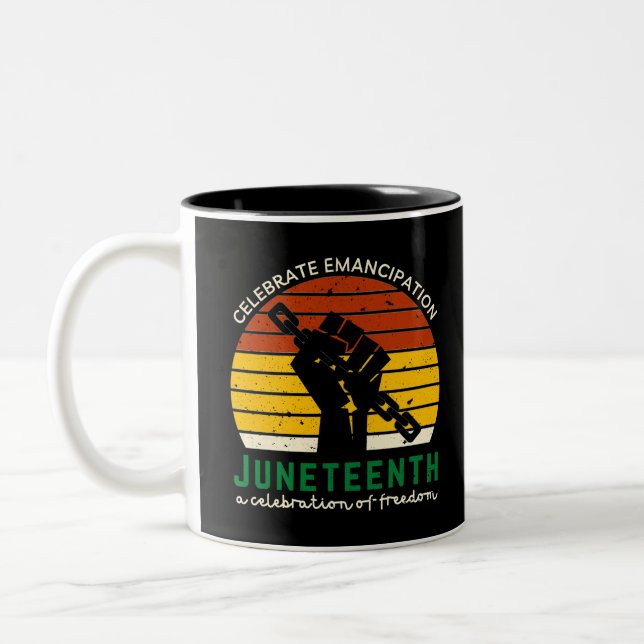 Taza Bicolor Juneteenth Celebrating Freedom (Izquierda)