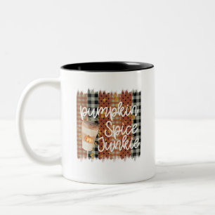 Taza Bicolor Junkie de especias de calabaza - otoño rústico