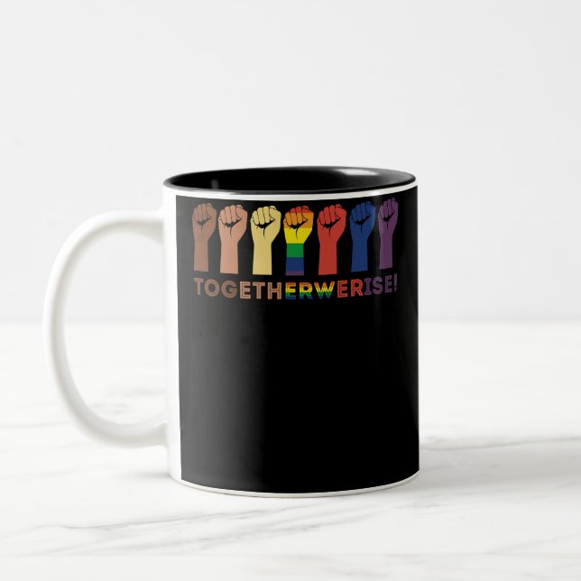 Taza Bicolor Juntos elevamos la igualdad la justicia social (Izquierda)