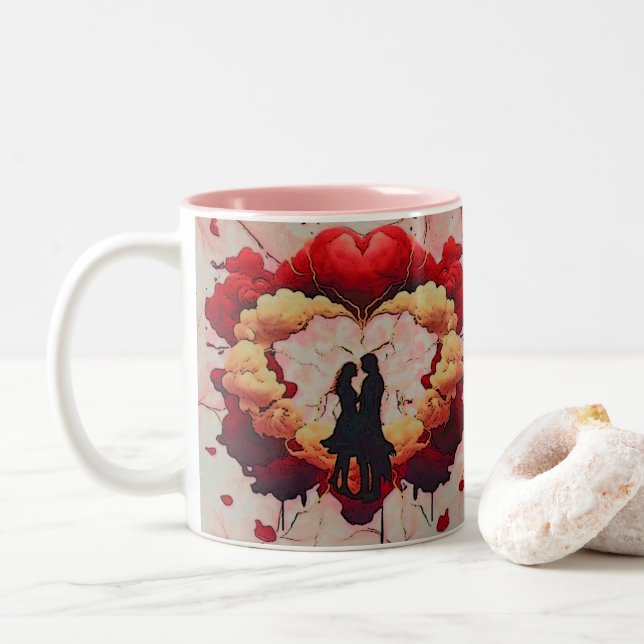 Taza Bicolor juntos para siempre (Con donut)