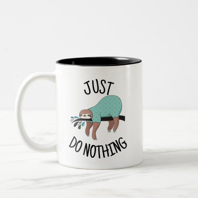 Taza Bicolor Just Do Nothing Sloth (Izquierda)