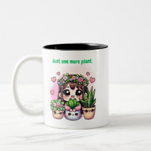 Taza Bicolor "Just one more plant - Adorable design for kawaii