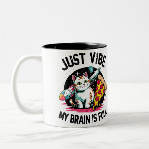 Taza Bicolor "Just Vibe" - Espacio Cat & Pizza